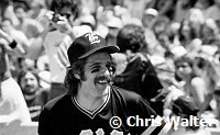 The Eagles 1978 Glenn Frey at Eagles vs Rolling Stone Mag softball game<br> Chris Walter