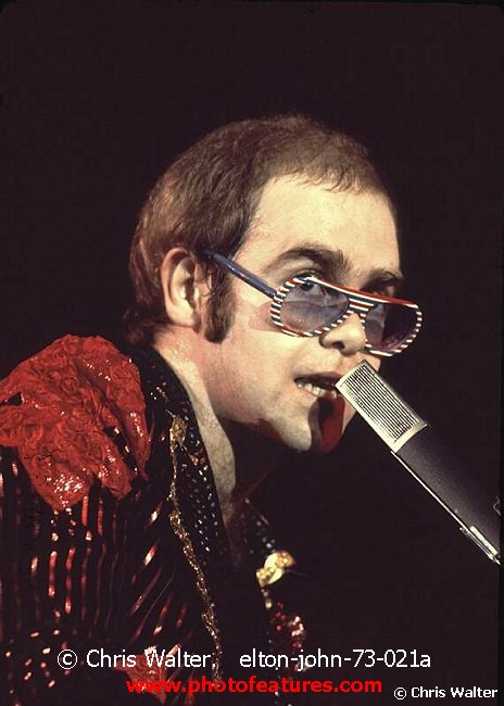 Photo of Elton John for media use , reference; elton-john-73-021a,www.photofeatures.com