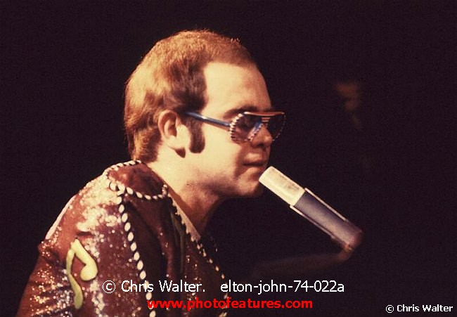 Photo of Elton John for media use , reference; elton-john-74-022a,www.photofeatures.com