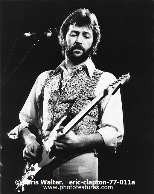 Photo of Eric Clapton for media use , reference; eric-clapton-77-011a,www.photofeatures.com