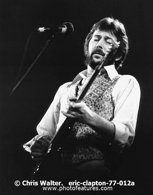 Photo of Eric Clapton for media use , reference; eric-clapton-77-012a,www.photofeatures.com