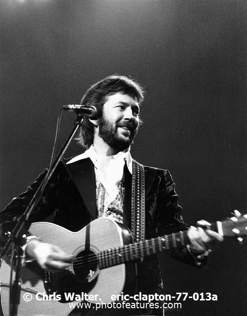 Photo of Eric Clapton for media use , reference; eric-clapton-77-013a,www.photofeatures.com