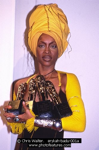 Photo of Erykah Badu by Chris Walter , reference; erykah-badu-001a,www.photofeatures.com