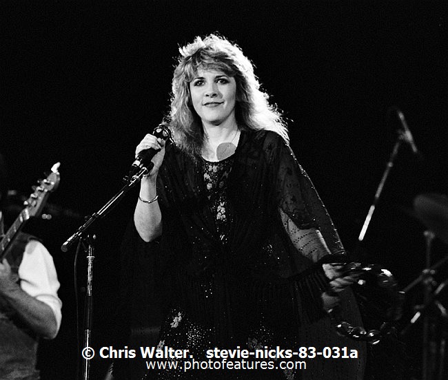 Photo of Fleetwood Mac for media use , reference; stevie-nicks-83-031a,www.photofeatures.com