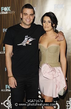 Photo of Mark Salling and Lea Michele at the Fox Winter All Star Party at Villa Sorisso on January 11th, 2010 in Pasadena, California , reference; _VGA7167a
