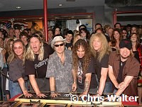 Iron Maiden inducted into Hollywood Rockwalk at Guitar Center on Sunset Blvd in Hollywood, August 19th 2005. l-r Dave Murray,Nicko McBrain, Bruce Dickinson, Steve Harris, Janick Gers and Adrian Smith. Photo by Chris Walter/Photofeatures.