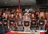 Iron Maiden inducted into Hollywood Rockwalk at Guitar Center on Sunset Blvd in Hollywood, August 19th 2005. L-R Nicko McBrain, Adrian Smith, Dave Murray, Bruce Dickinson, Steve Harris and Janick Gers. Photo by Chris Walter/Photofeatures.