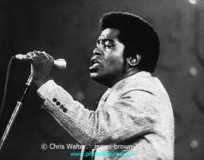 Photo of James Brown for media use , reference; james-brown-71-039a,www.photofeatures.com