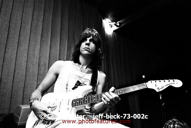 Photo of Jeff Beck for media use , reference; jeff-beck-73-002c,www.photofeatures.com
