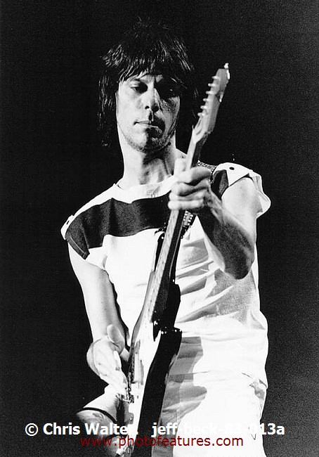 Photo of Jeff Beck for media use , reference; jeff-beck-83-013a,www.photofeatures.com