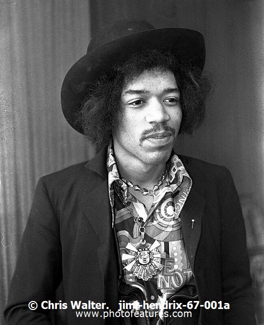 Photo of Jimi Hendrix for media use , reference; jimi-hendrix-67-001a,www.photofeatures.com