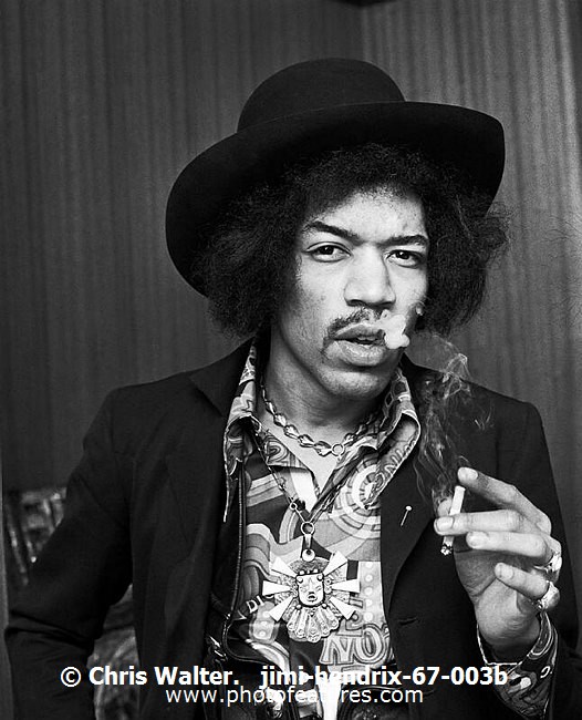 Photo of Jimi Hendrix for media use , reference; jimi-hendrix-67-003b,www.photofeatures.com