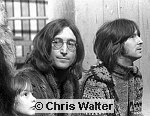 Photo of John Lennon 1968 with Julian Lennon and Eric Clapton at the Rolling Stones Rock & Roll Circus