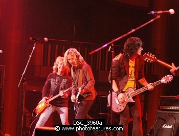 Photo of Jack Blades, Tommy Shaw and Gilby Clarke<br>at Don Felder and friends Rock Cerritos for Katrina , reference; DSC_3960a