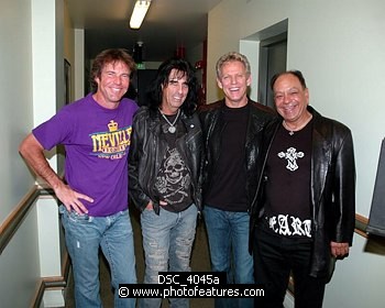 Photo of Dennis Quaid, Alice Cooper, Don Felder and Cheech Marin<br>at Don Felder and friends Rock Cerritos for Katrina , reference; DSC_4045a