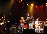 Photo of Gilby Clarke, Tommy Shaw, Alice Cooper and Jack Blades at Don Felder and friends Rock Cerritos for Katrina<br>at Cerritos Center For The Performing Arts, February 1st 2006.<br>Photo by Chris Walter/Photofeatures