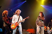 Photo of Jack Blades, Tommy Shaw and Alice Cooper<br>at Don Felder and friends Rock Cerritos for Katrina