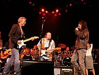 Photo of Don Felder, Stephen Stills and Alice Cooper<br>at Don Felder and friends Rock Cerritos for Katrina<br>at Cerritos Center For The Performing Arts, February 1st 2006.<br>Photo by Chris Walter/Photofeatures