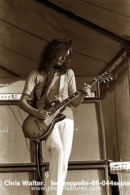 Photo of Led Zeppelin for media use , reference; led-zeppelin-69-044sepia,www.photofeatures.com