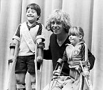 Photo of Leiff Garrett 1980 with March Of Dimes children<br> Chris Walter<br>