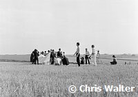 The Beatles 1967 Filming Magical Mystery Tour in a field near Newquay where the passengers are meant to be crowding into and leaving a small tent.<br> Chris Walter<br><br><br><br>