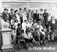 The Beatles 1967 Filming Magical Mystery Tour cast group photo before leaving Cornwall.<br> Chris Walter