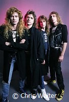 Megadeth 1986 Dave Mustaine, Chris Poland, David Ellefson and Gar Samuelson<br> Chris Walter