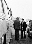 Photo of The Beatles 1967 Paul McCartney with Mal Evans at a stop during  Magical Mystery Tour<br><br>