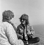Photo of The Beatles 1967 George Harrison during Magical Mystery Tour<br>© Chris Walter<br>