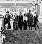 Photo of The Beatles 1967 John Lennon and Ringo Starr, with Mal Evans and Neil Aspinall during Magical Mystery Tour<br>© Chris Walter<br>