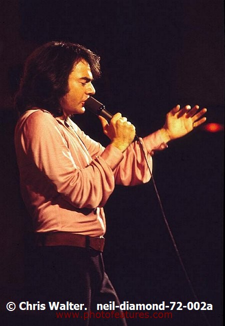 Photo of Neil Diamond for media use , reference; neil-diamond-72-002a,www.photofeatures.com