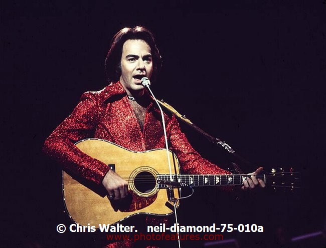 Photo of Neil Diamond for media use , reference; neil-diamond-75-010a,www.photofeatures.com