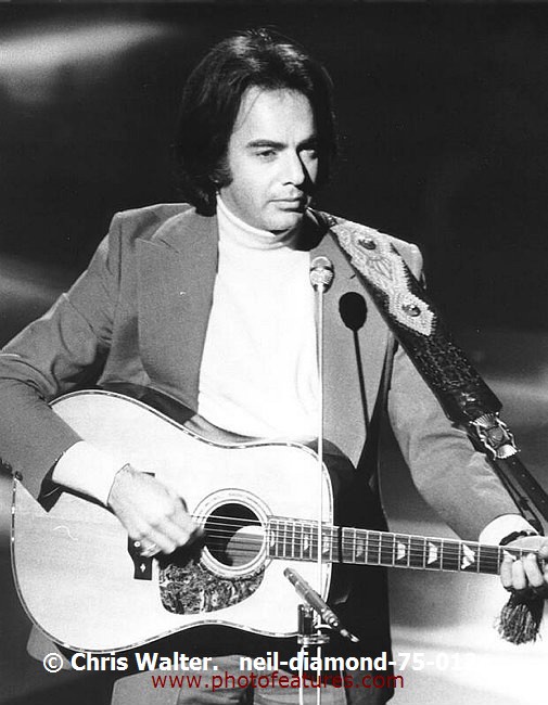 Photo of Neil Diamond for media use , reference; neil-diamond-75-012a,www.photofeatures.com