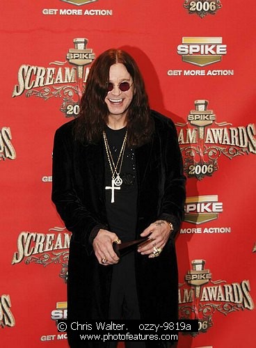 Photo of Ozzy Osbourne for media use , reference; ozzy-9819a,www.photofeatures.com