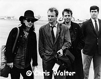 Bono, Sting and Peter Gabriel 1986 arrive ay LAX for Amnesty show at the Forum
