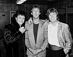 Photo of Donovan, Spencer Davis & Peter Noone at Oldies show at LA Forum in 80's<br> Chris Walter<br>