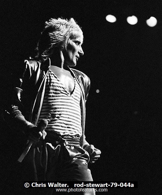 Photo of Rod Stewart for media use , reference; rod-stewart-79-044a,www.photofeatures.com
