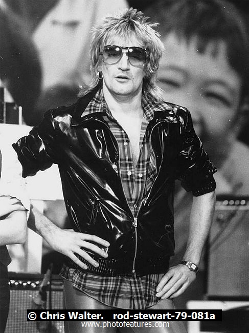 Photo of Rod Stewart for media use , reference; rod-stewart-79-081a,www.photofeatures.com