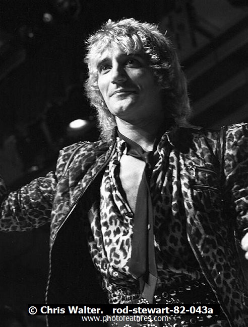 Photo of Rod Stewart for media use , reference; rod-stewart-82-043a,www.photofeatures.com