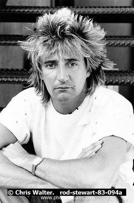 Photo of Rod Stewart for media use , reference; rod-stewart-83-094a,www.photofeatures.com