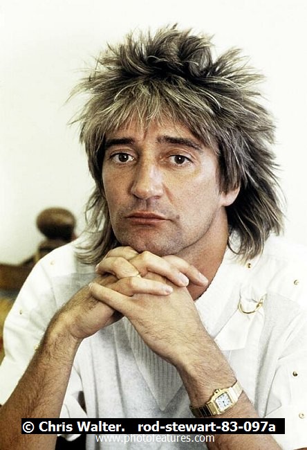 Photo of Rod Stewart for media use , reference; rod-stewart-83-097a,www.photofeatures.com