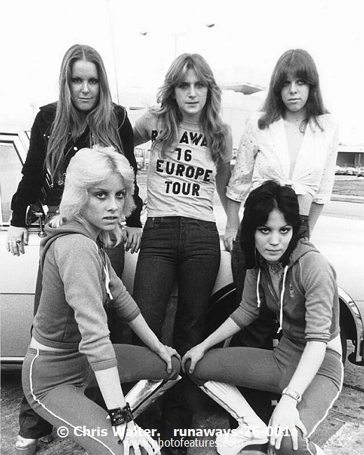 Runaways 1976 - Lita Ford, Sandy West, Jackie Fox, Cherie Currie,and Joan Jett Runaways by © Chris Walter