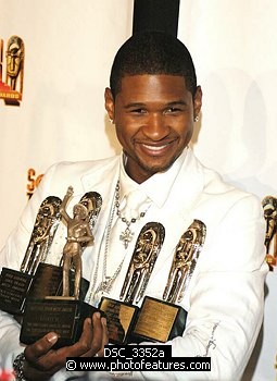 Photo of Usher<br><br>at the 2005 Soul Train Awards at Paramount Studios in Hollywood, February 28th 2005. Photo by Chris Walter / Photofeatures , reference; DSC_3352a