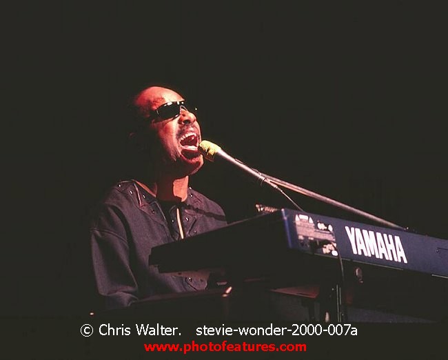 Photo of Stevie Wonder for media use , reference; stevie-wonder-2000-007a,www.photofeatures.com