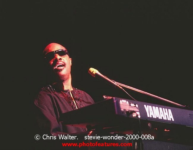 Photo of Stevie Wonder for media use , reference; stevie-wonder-2000-008a,www.photofeatures.com