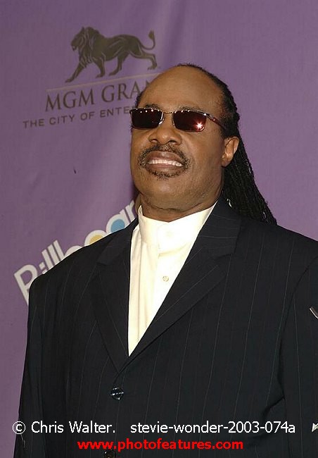 Photo of Stevie Wonder for media use , reference; stevie-wonder-2003-074a,www.photofeatures.com