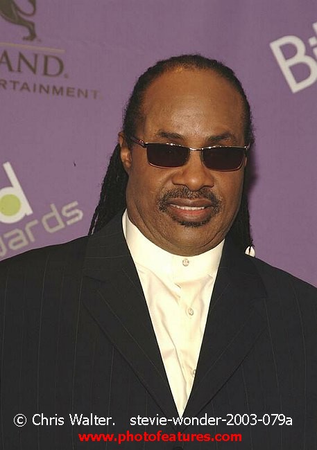 Photo of Stevie Wonder for media use , reference; stevie-wonder-2003-079a,www.photofeatures.com