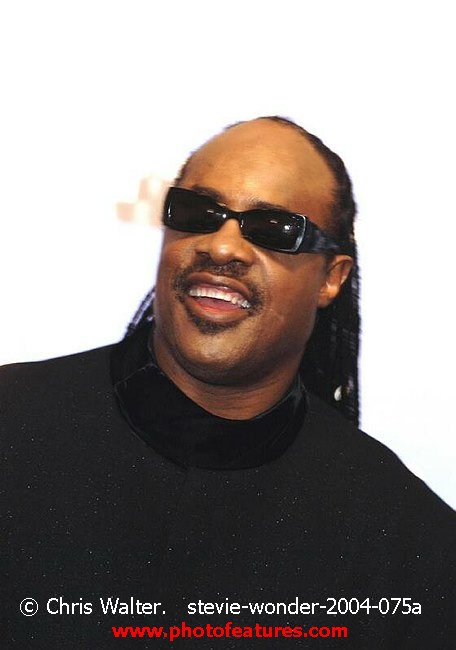 Photo of Stevie Wonder for media use , reference; stevie-wonder-2004-075a,www.photofeatures.com