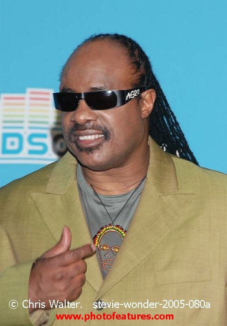 Photo of Stevie Wonder for media use , reference; stevie-wonder-2005-080a,www.photofeatures.com