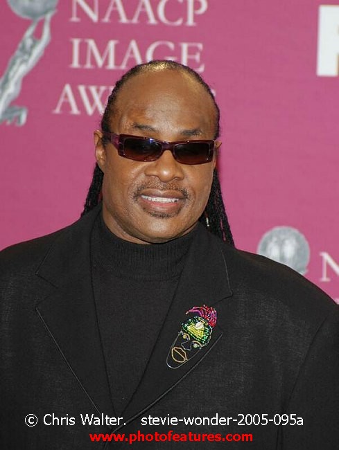 Photo of Stevie Wonder for media use , reference; stevie-wonder-2005-095a,www.photofeatures.com